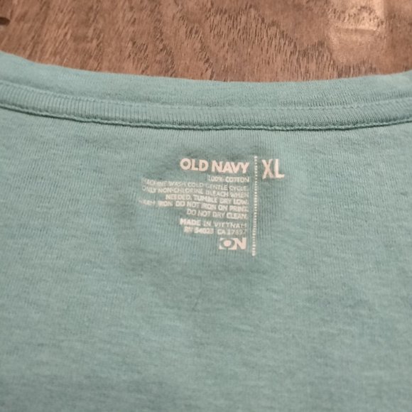 Ladies XL Old Navy Turquoise Deep Scoop Neck Long Sleeve T-shirt - Picture 3 of 7